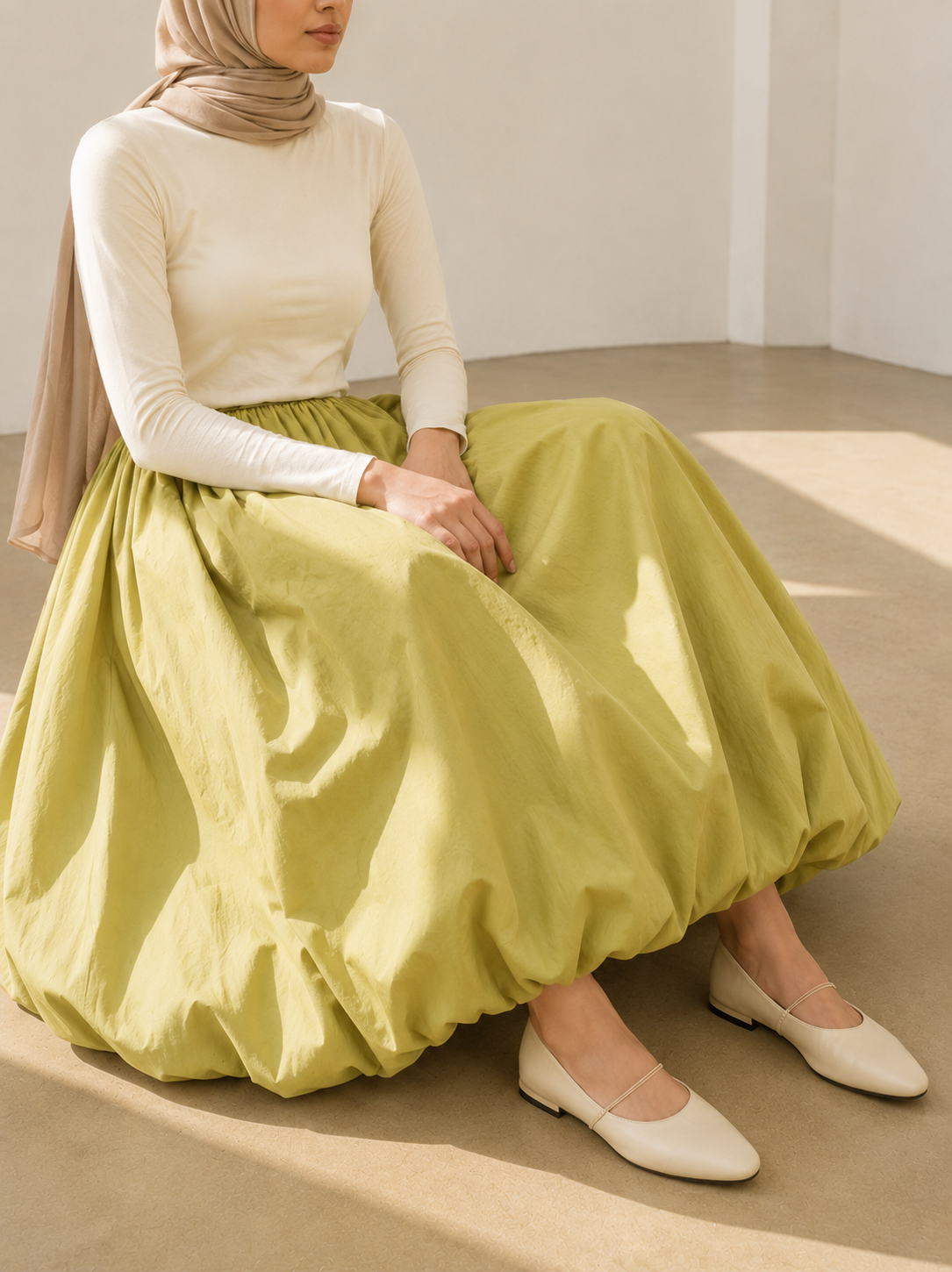 Balloon skirt Olive Green